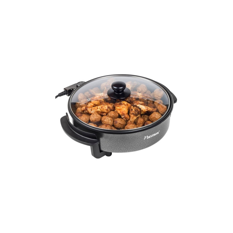 Bestron Multifunktions Party- /Snackpfanne AHP1200(grau/schwarz, 1.500 Watt, Ø 30cm)