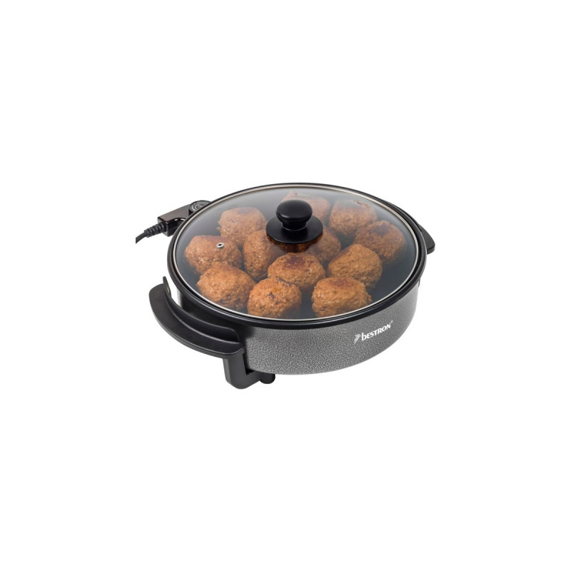 Bestron Multifunktions Party- /Snackpfanne AHP1200(grau/schwarz, 1.500 Watt, Ø 30cm)