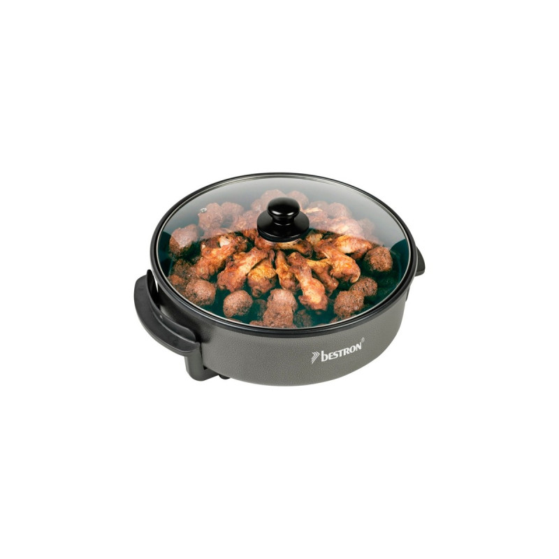 Bestron Multifunktions Party- /Snackpfanne AHP1500Z(grau/schwarz, 1.500 Watt, Ø 35cm)