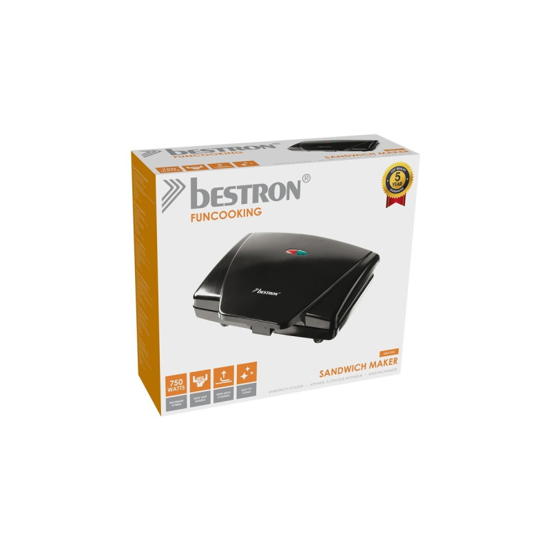 Bestron Multifunktionsgrill, Kontaktgrill(schwarz, 750 Watt)