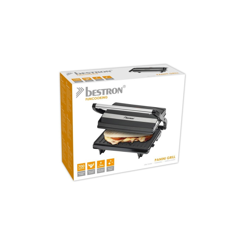 Bestron Paninigrill APM123Z, Kontaktgrill(schwarz, 700 Watt)