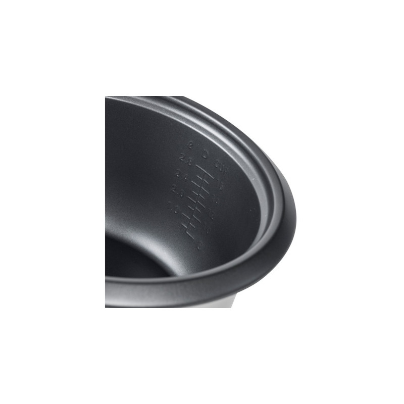 Bestron Reiskocher ARC180(edelstahl/weiß, 700 Watt, mit Dampfgarer)