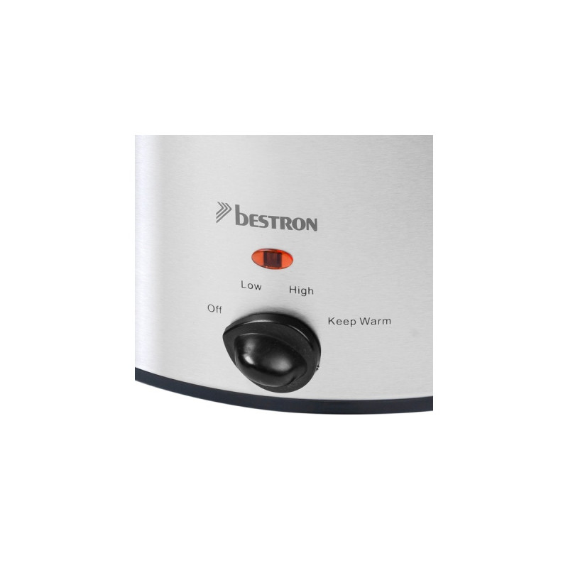 Bestron Slow Cooker ASC350, Multikocher(edelstahl/schwarz, 180 Watt, 3,5 Liter)