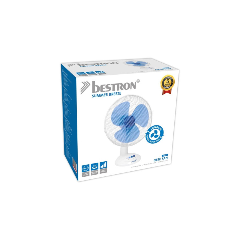 Bestron Tischventilator DDF35W(weiß/blau)