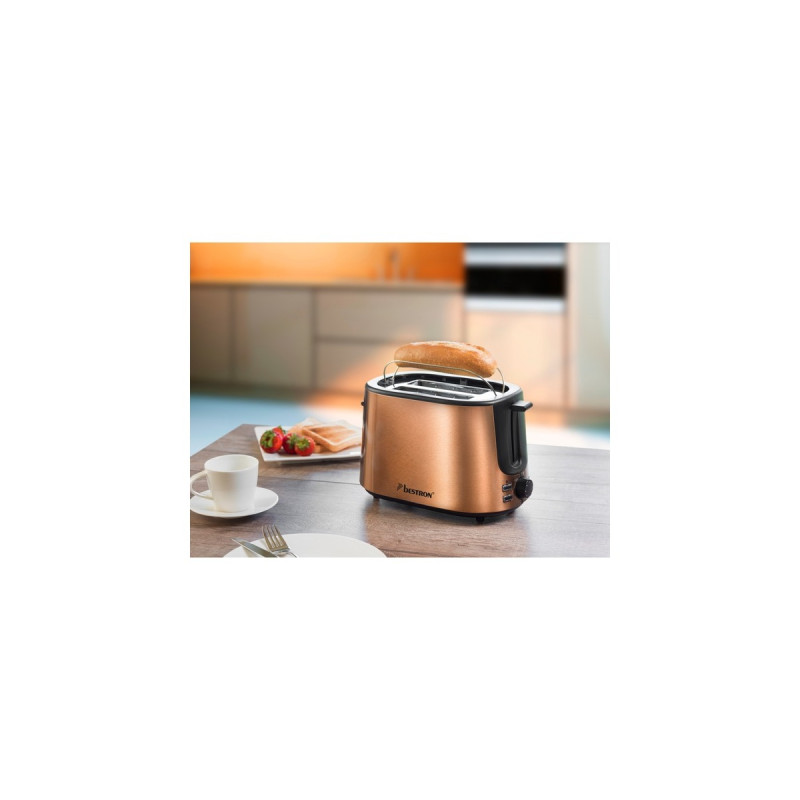Bestron Toaster Copper Collection ATS1000CO(kupfer, 1.000 Watt, für 2 Scheiben Toast)