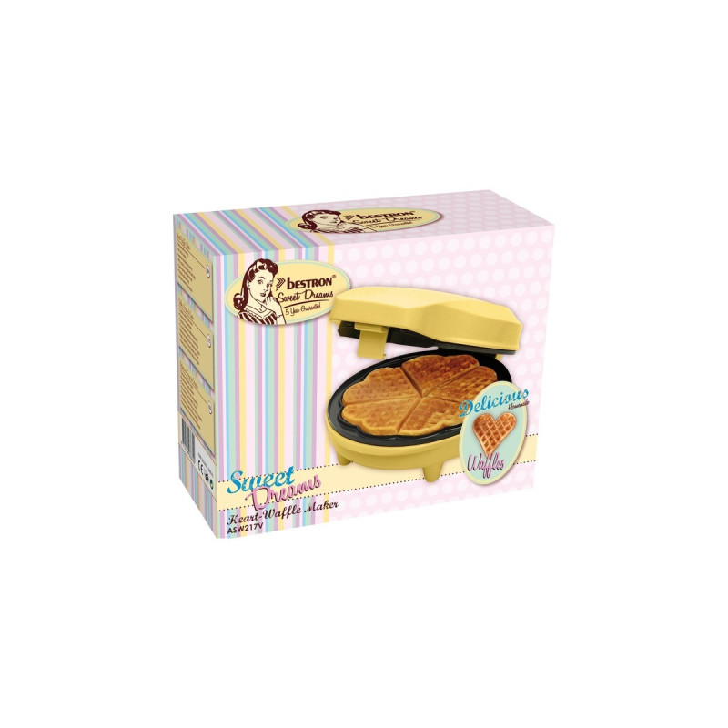Bestron Waffeleisen ASW217V(gelb, 700 Watt)