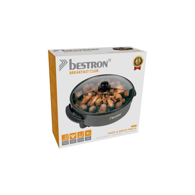 Bestron XL Multifunktions-Party- /Snackpfanne AHP1800Z(grau/schwarz, 1.500 Watt, Ø 40cm)