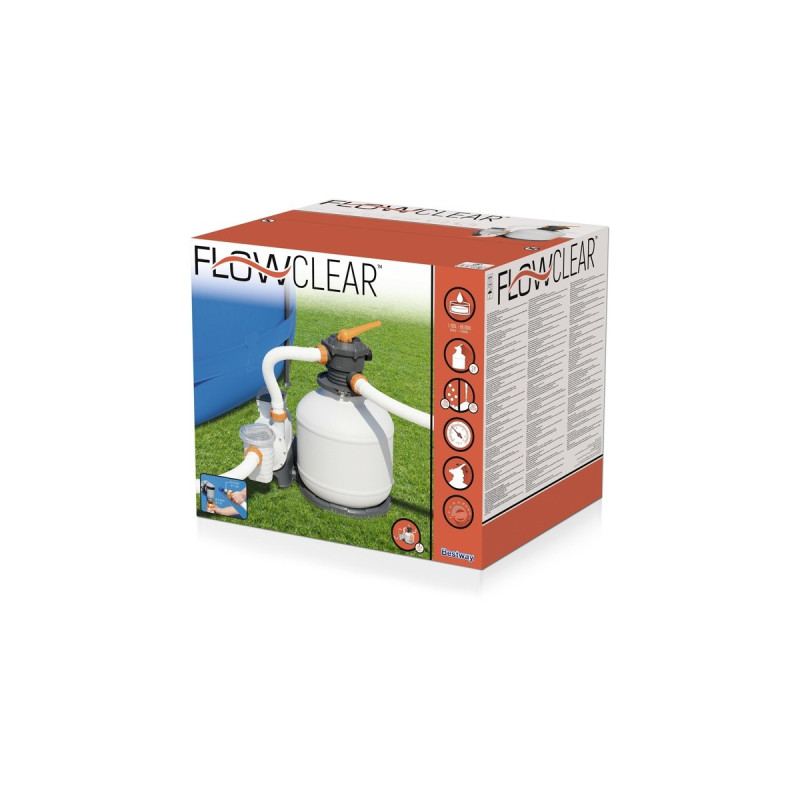 Bestway Flowclear Sandfilteranlage 11.355l/h, Wasserfilter(grau, Outlet)