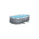 Bestway Power Steel Frame Pool-Set, 427cm x 250cm x 100cm, Schwimmbad(grau/hellblau, mit Filterpumpe)