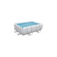 Bestway Power Steel Rectangular Frame Pool-Set, 282cm x 196cm x 84cm, Schwimmbad(hellgrau, mit Filterpumpe)