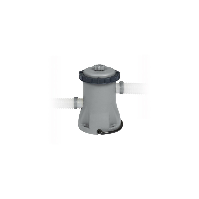 Bestway Power Steel Rectangular Frame Pool-Set, 282cm x 196cm x 84cm, Schwimmbad(hellgrau, mit Filterpumpe)