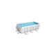Bestway Power Steel Rectangular Frame Pool-Set, 412cm x 201cm x 122cm, Schwimmbad(hellgrau, mit Sandfilteranlage)