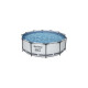 Bestway Steel Pro MAX Pool-Set, Ø 366cm x 100cm, Schwimmbad(hellgrau, mit Filterpumpe)