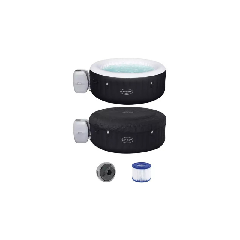 Bestway Whirlpool LAY-Z-SPA Miami AirJet, Schwimmbad(schwarz, Ø 180cm x 66cm)