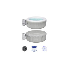 Bestway Whirlpool LAY-Z-SPA Tahiti AirJet, Schwimmbad(grau, Ø 180cm x 66cm)