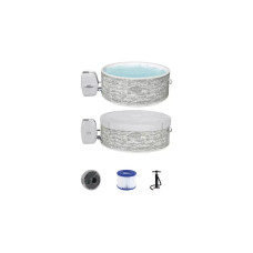 Bestway Whirlpool LAY-Z-SPA Vancouver AirJet Plus, mit App-Steuerung, Schwimmbad(hellgrau, Ø 155cm x 60cm)