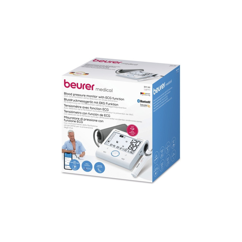 Beurer BM 96 Cardio mit EKG-Funktion, Blutdruckmessgerät(weiß/grau)