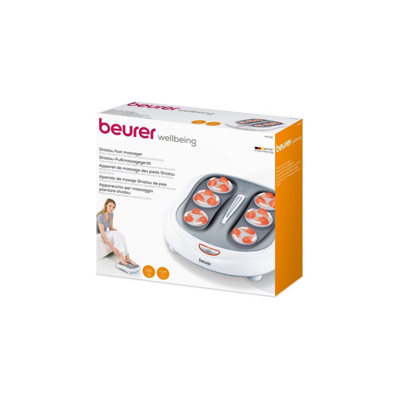 Beurer Shiatsu-Fußmassagerät FM60, Massagegerät(weiß/grau, Retail)