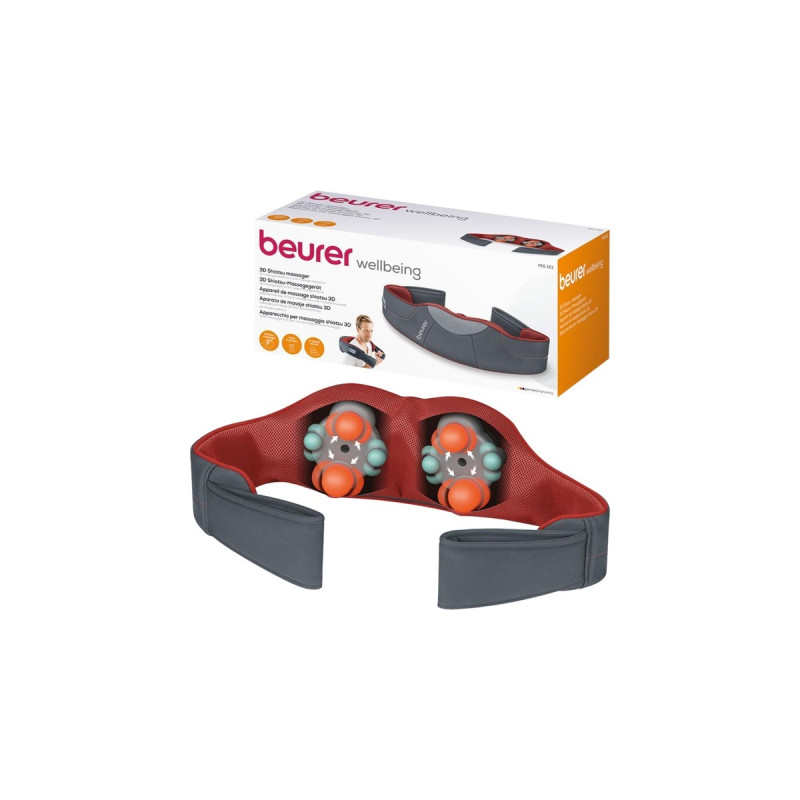Beurer Shiatsu Massagegerät MG 151 3D(grau/rot)