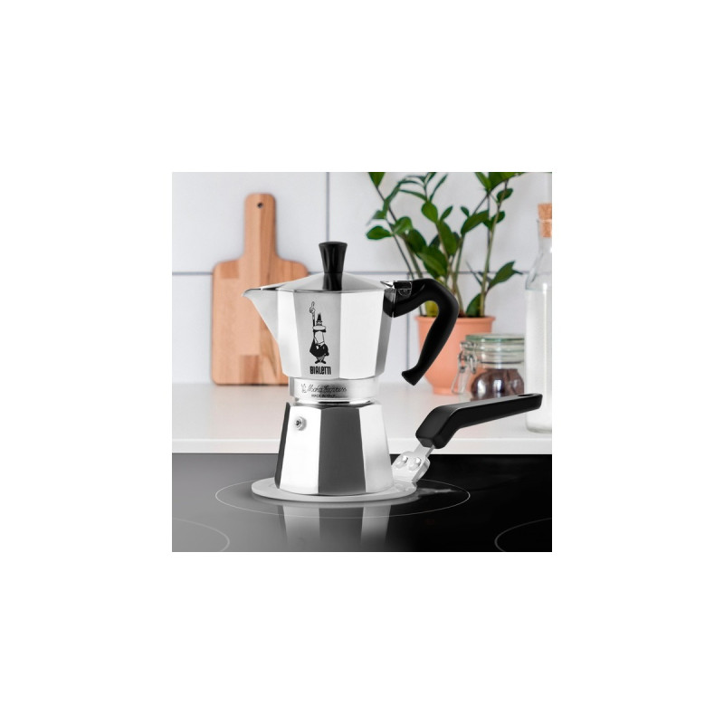 Bialetti Induktions-Adapterplatte für Mokka, Untersetzer(schwarz/silber, Ø 13cm)
