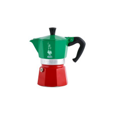 Bialetti Moka Express Tricolore, Espressomaschine(grün/rot, 3 Tassen)