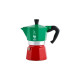 Bialetti Moka Express Tricolore, Espressomaschine(grün/rot, 3 Tassen)