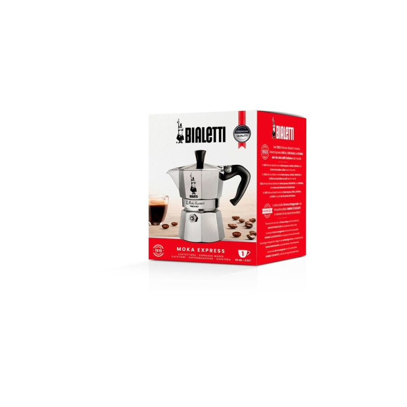 Bialetti Moka Express, Espressomaschine(silber, 1 Tasse)