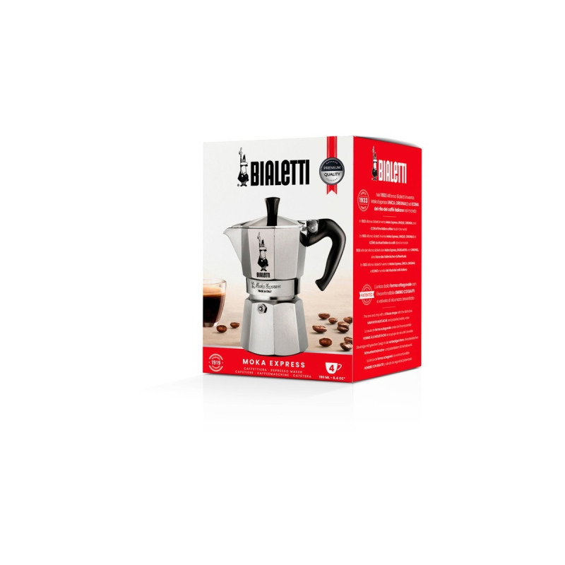 Bialetti Moka Express, Espressomaschine(silber, 4 Tassen)