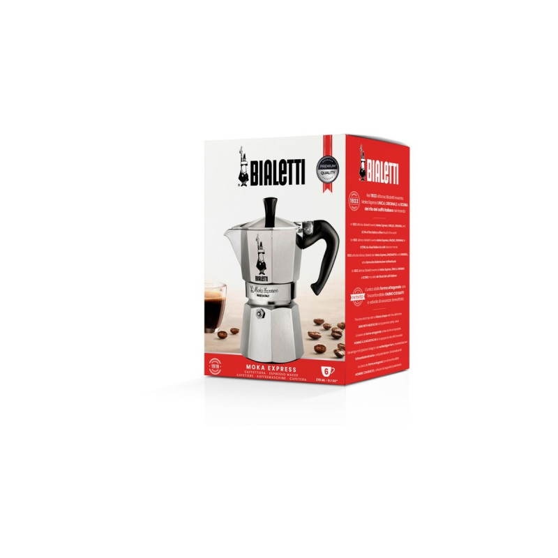 Bialetti Moka Express, Espressomaschine(silber, 6 Tassen)