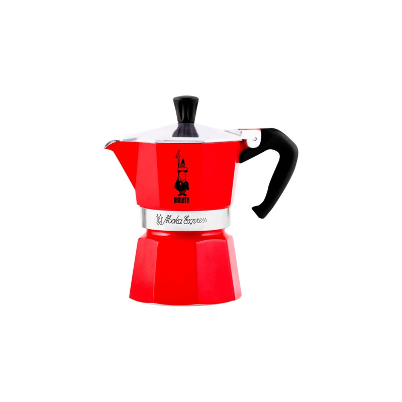 Bialetti Moka Express, Espressomaschine(rot, 3 Tassen)