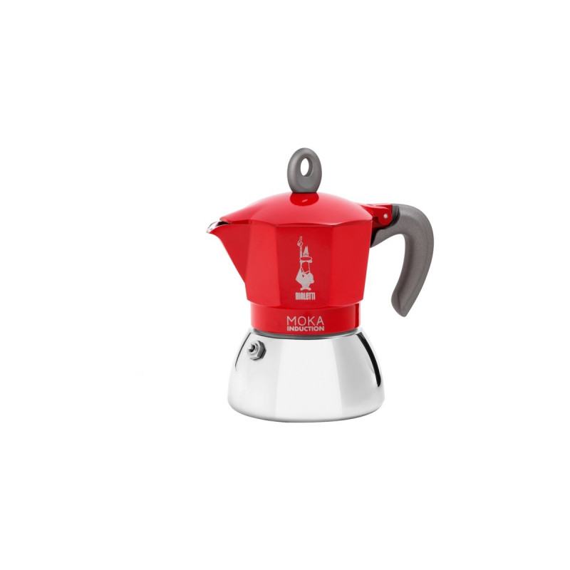 Bialetti Moka Induction, Espressomaschine(rot/silber, 4 Tassen)
