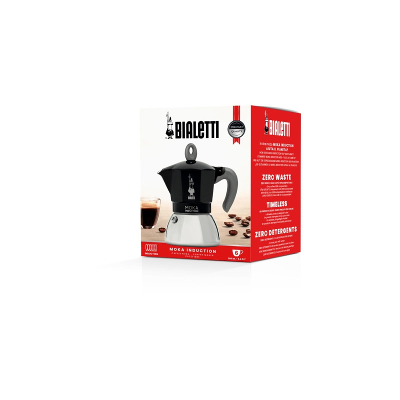 Bialetti Moka Induction, Espressomaschine(schwarz/silber, 6 Tassen)