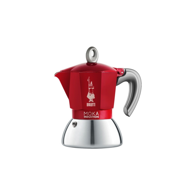 Bialetti Moka Induction, Espressomaschine(rot/silber, 6 Tassen)