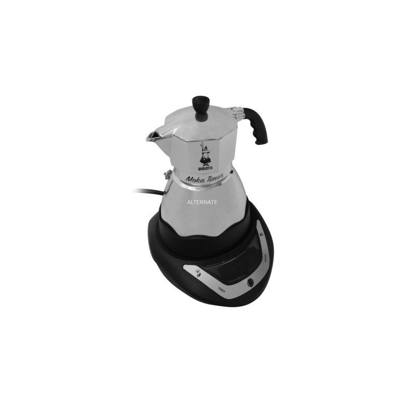 Bialetti Moka Timer, Espressomaschine(silber/schwarz, 3 Tassen)