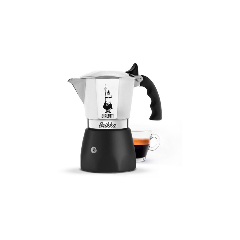 Bialetti New Brikka, Espressomaschine(silber/schwarz, 4 Tassen)