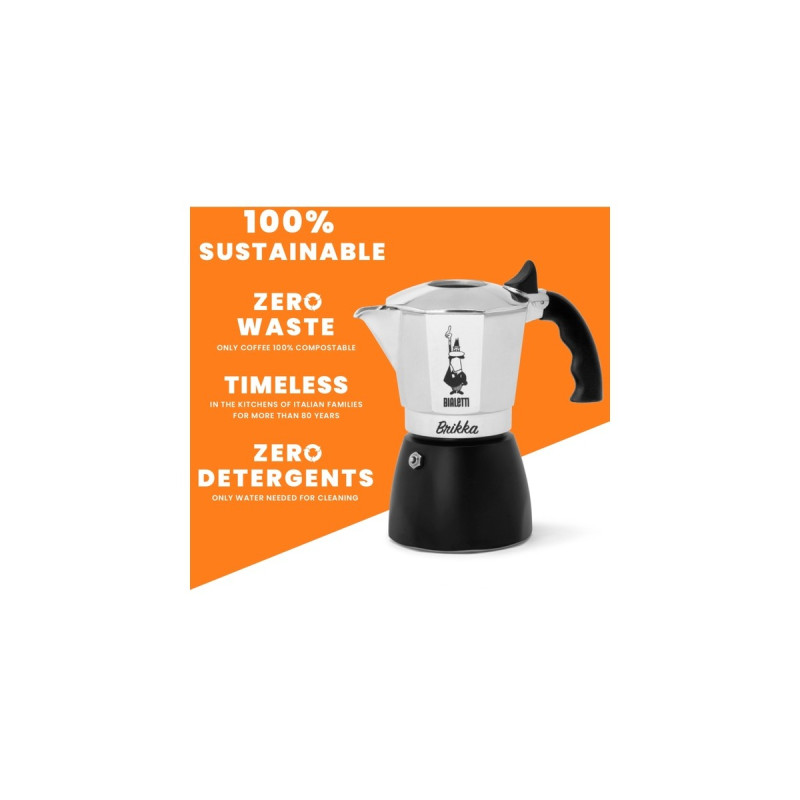 Bialetti New Brikka, Espressomaschine(silber/schwarz, 4 Tassen)