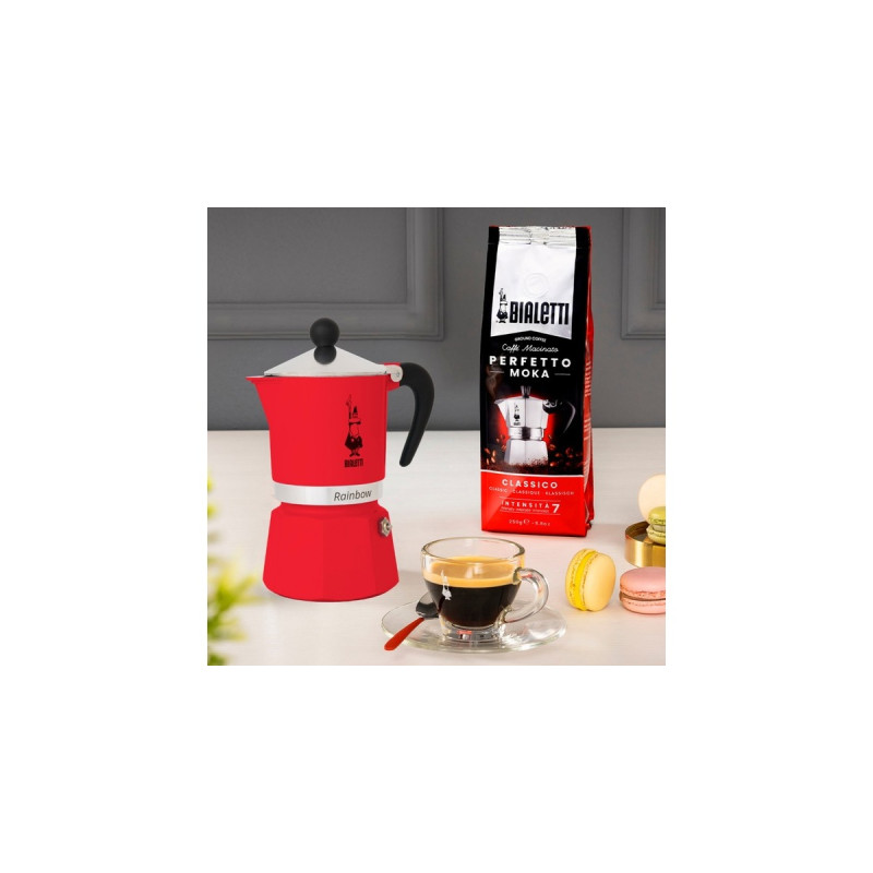 Bialetti Rainbow, Espressomaschine(rot, 6 Tassen)
