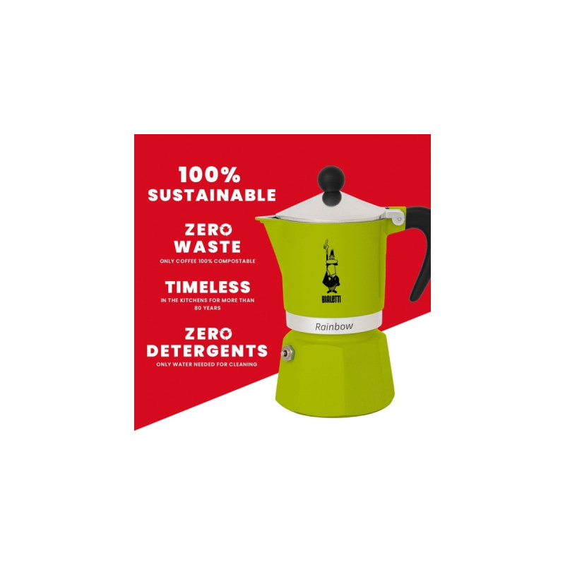 Bialetti Rainbow, Espressomaschine(grün, 1 Tasse)