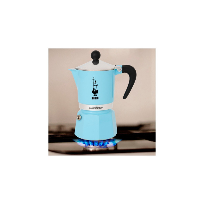 Bialetti Rainbow, Espressomaschine(hellblau, 6 Tassen)