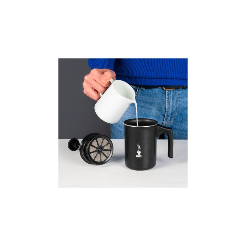 Bialetti Tutto Crema, Milchaufschäumer(schwarz, Für 3 Tassen)