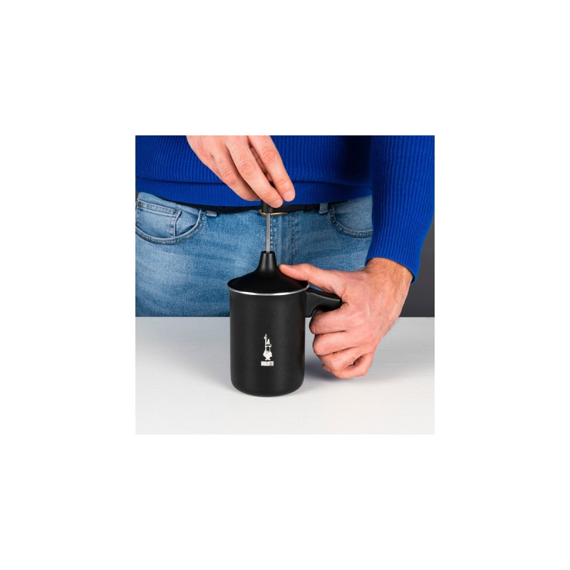 Bialetti Tutto Crema, Milchaufschäumer(schwarz, Für 3 Tassen)