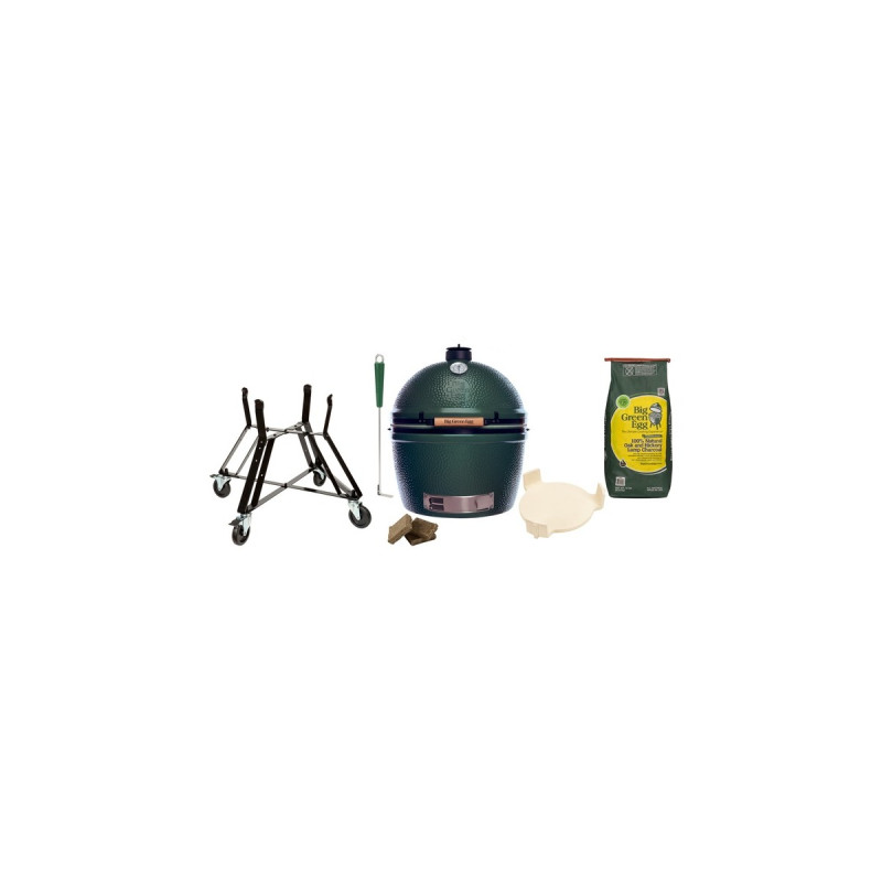 Big Green Egg 2XL, Starter-Paket, Holzkohlegrill(grün, Ø 73cm)