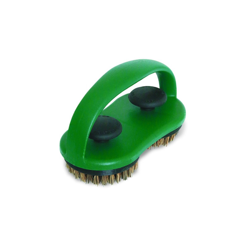 Big Green Egg Doppelter Grillrost- und Pizzastein-Schrubber, Grill-Reinigungsbürste(grün)