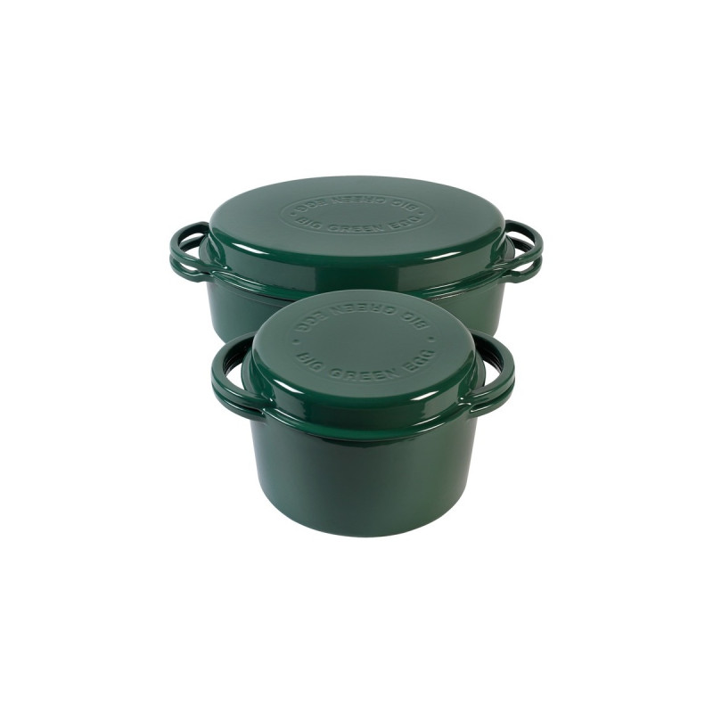 Big Green Egg Dutch Oven Grün, oval, 5,2 Liter, Topf(grün, für Big Green Egg Large, XLarge, 2XL)