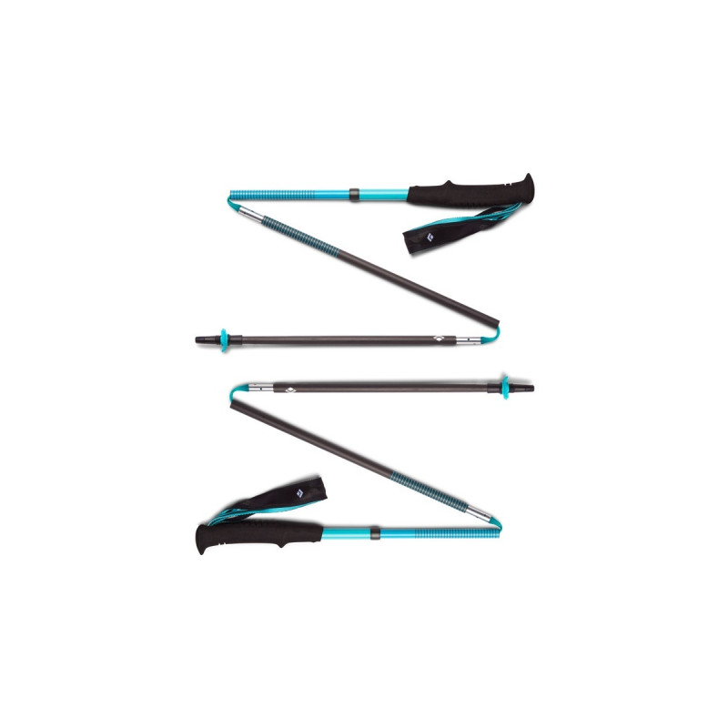 Black Diamond Trekkingstöcke Distance Carbon Z, Fitnessgerät(türkis, 1 Paar, 100 cm)