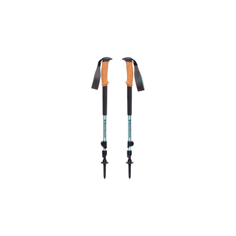 Black Diamond Trekkingstöcke Trail Cork (Damen), Fitnessgerät(türkis, 1 Paar, 100-125 cm)