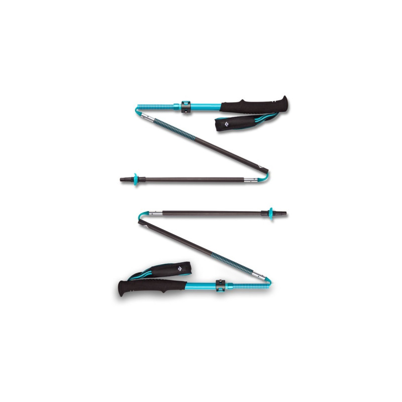 Black Diamond Trekkingstöcke Women`s Distance Carbon FLZ, Fitnessgerät(türkis, 1 Paar, 110-125 cm)