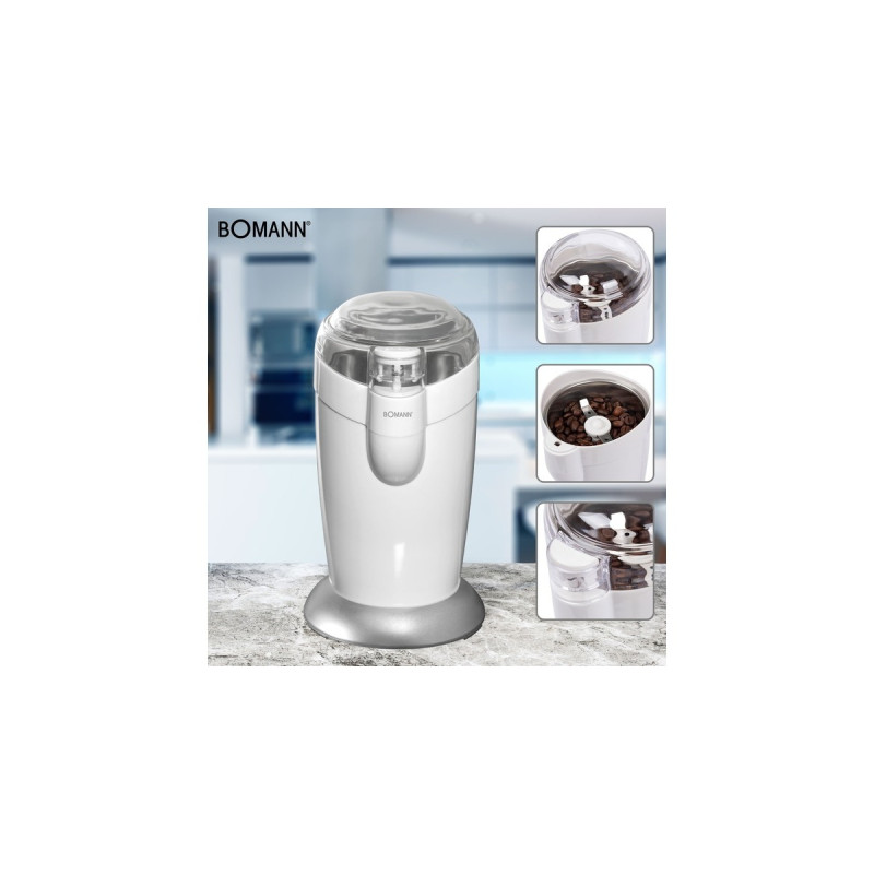 Bomann Kaffeemühle KSW 446 CB(weiß/silber, 120 Watt)