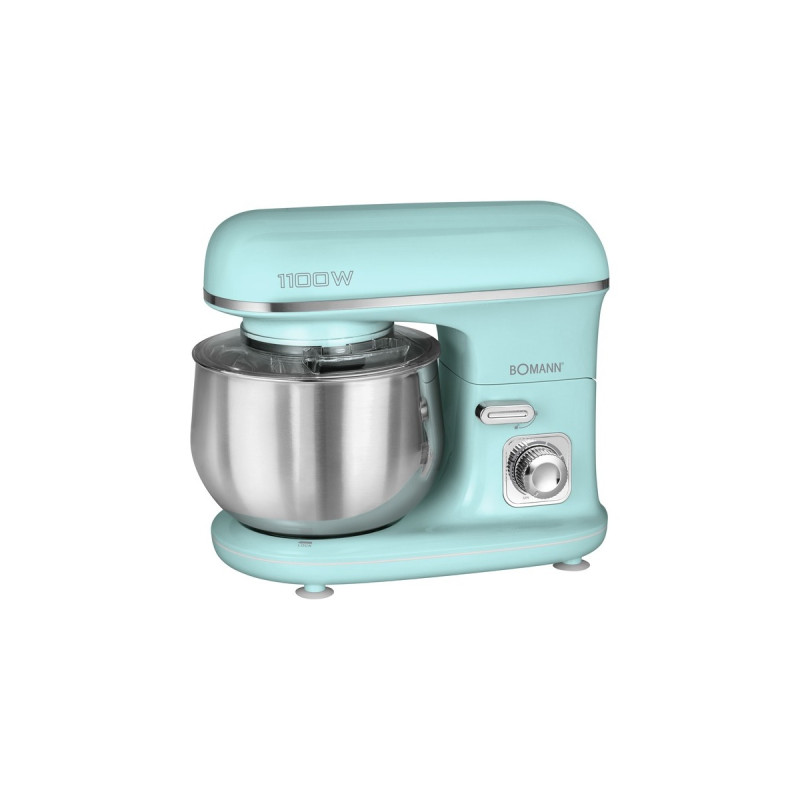 Bomann Knetmaschine KM 6030, Küchenmaschine(türkis/silber, 1.100 Watt)