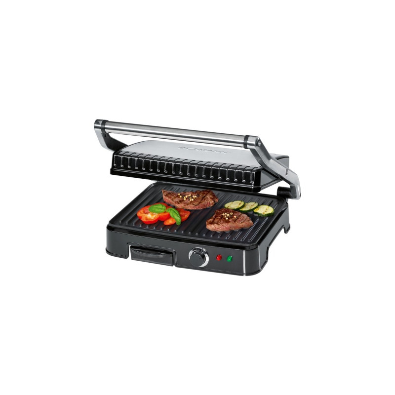 Bomann Kontaktgrill KG 2242 CB(edelstahl/schwarz, 2.000 Watt)